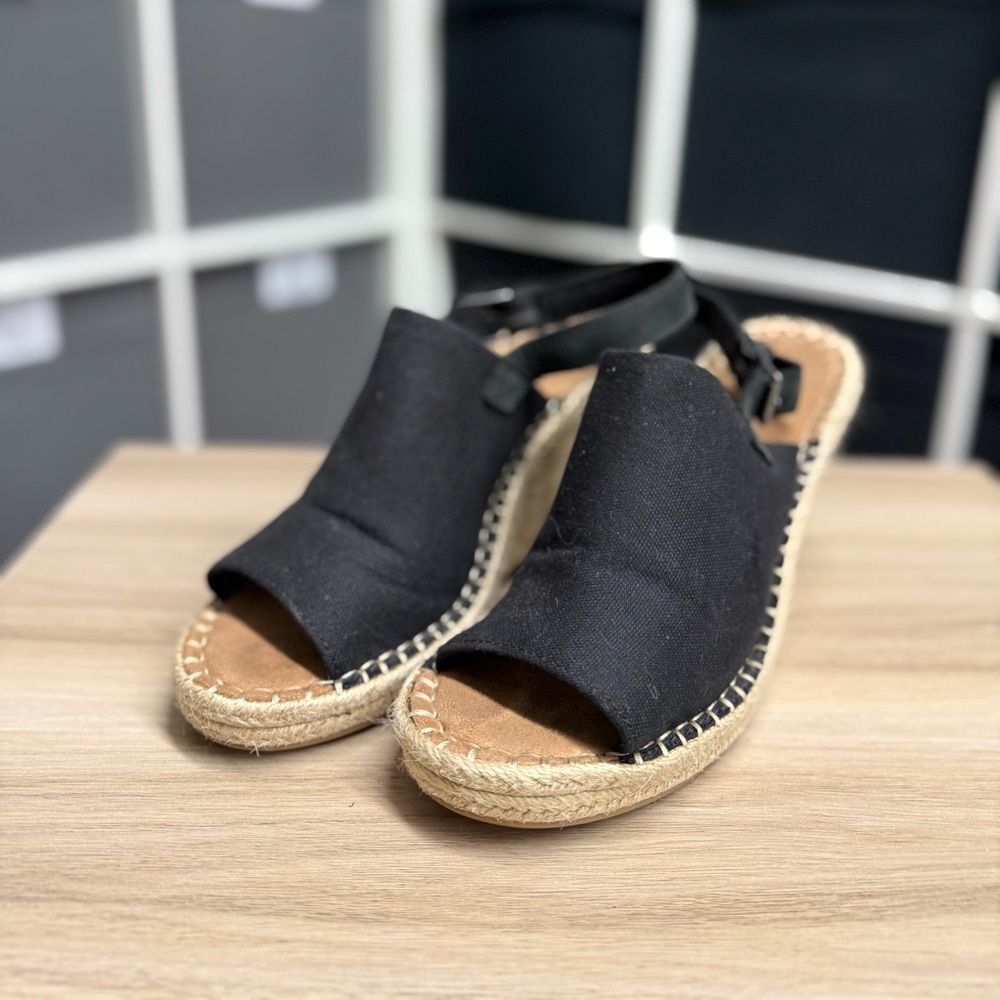 Toms Espadrille Slingback Monica Wedge Canvas Sandal - Picture 2 of 9